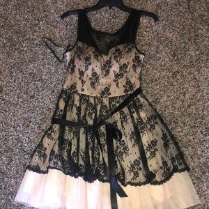 Black & Cream Homecoming Dress